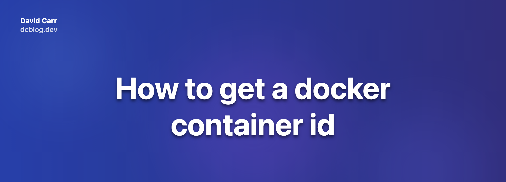 How to get a docker container id